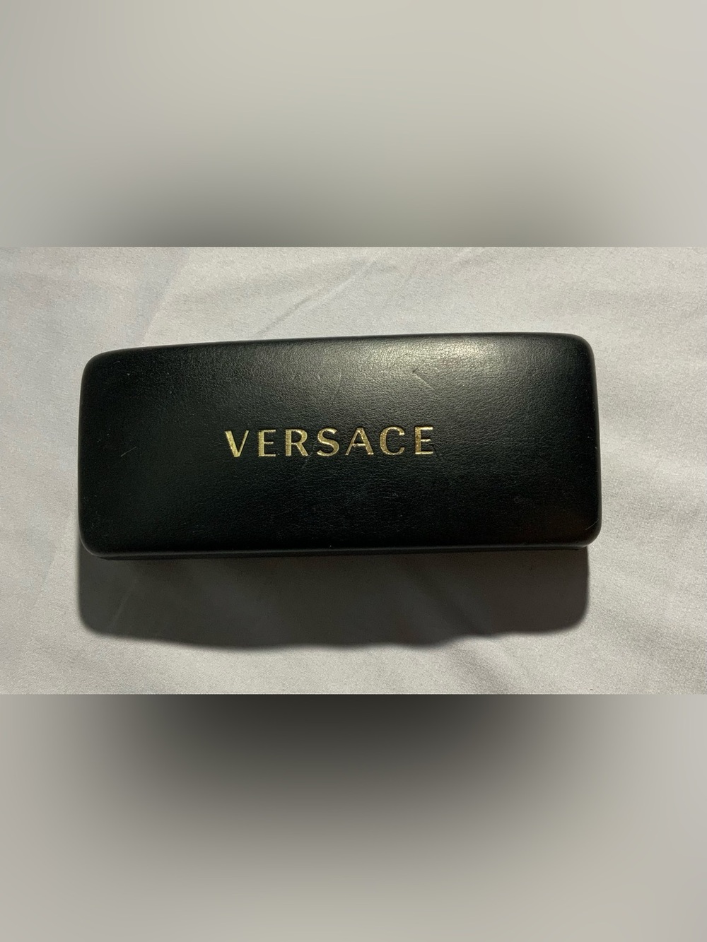 Versace Black Hard Eyeglasses Sunglasses Case Gold Logo Designer